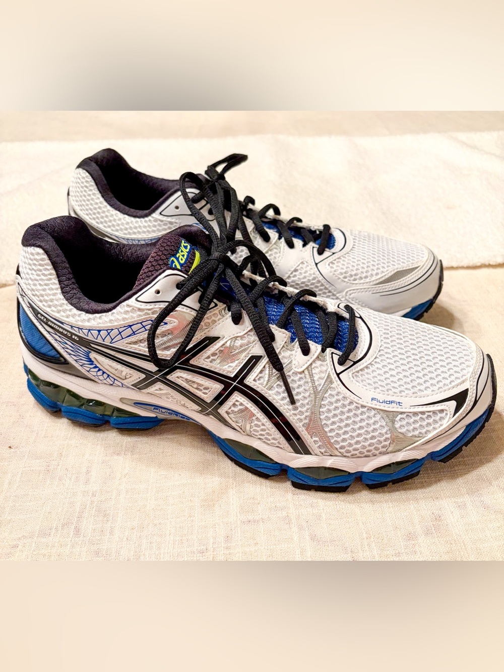 ASICS GEL-Nimbus 16 White Black Blue Men's Size 12 4E Extra Wide T437N NWOT
